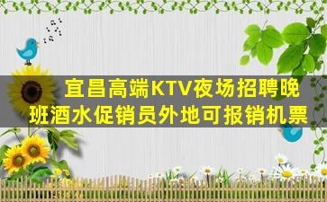 宜昌高端KTV夜场招聘晚班酒水促销员外地可报销机票